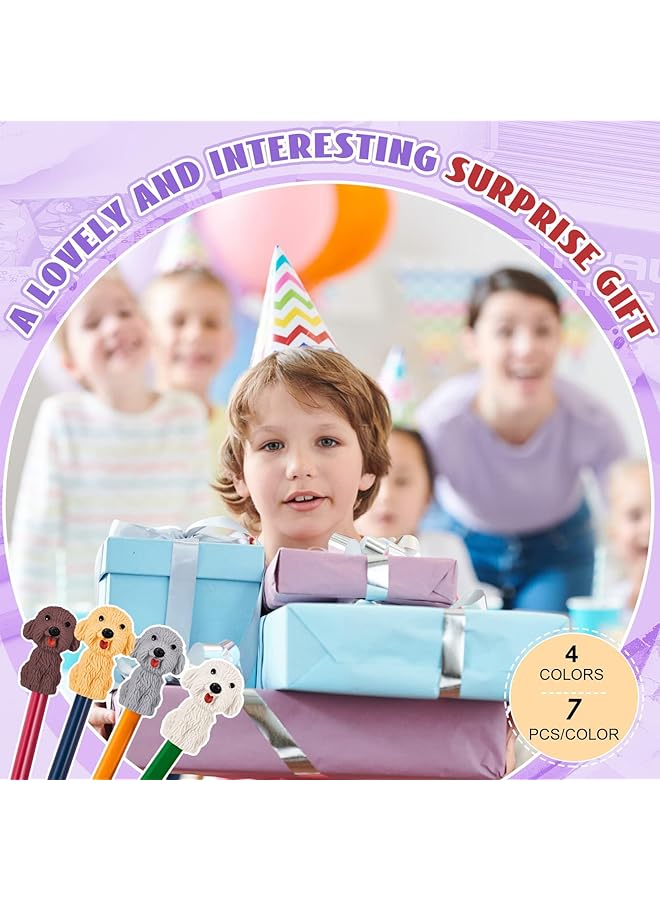 erorex 24Pcs 3D Dog Pencil Top Erasers Animal Pencil Erasers Funny Dog Pencil Eraser Toppers Pet Puppy Eraser Caps Dog Themed Pencil Erasers For Kids Birthday Gifts School Stationery Supplies - Image 5