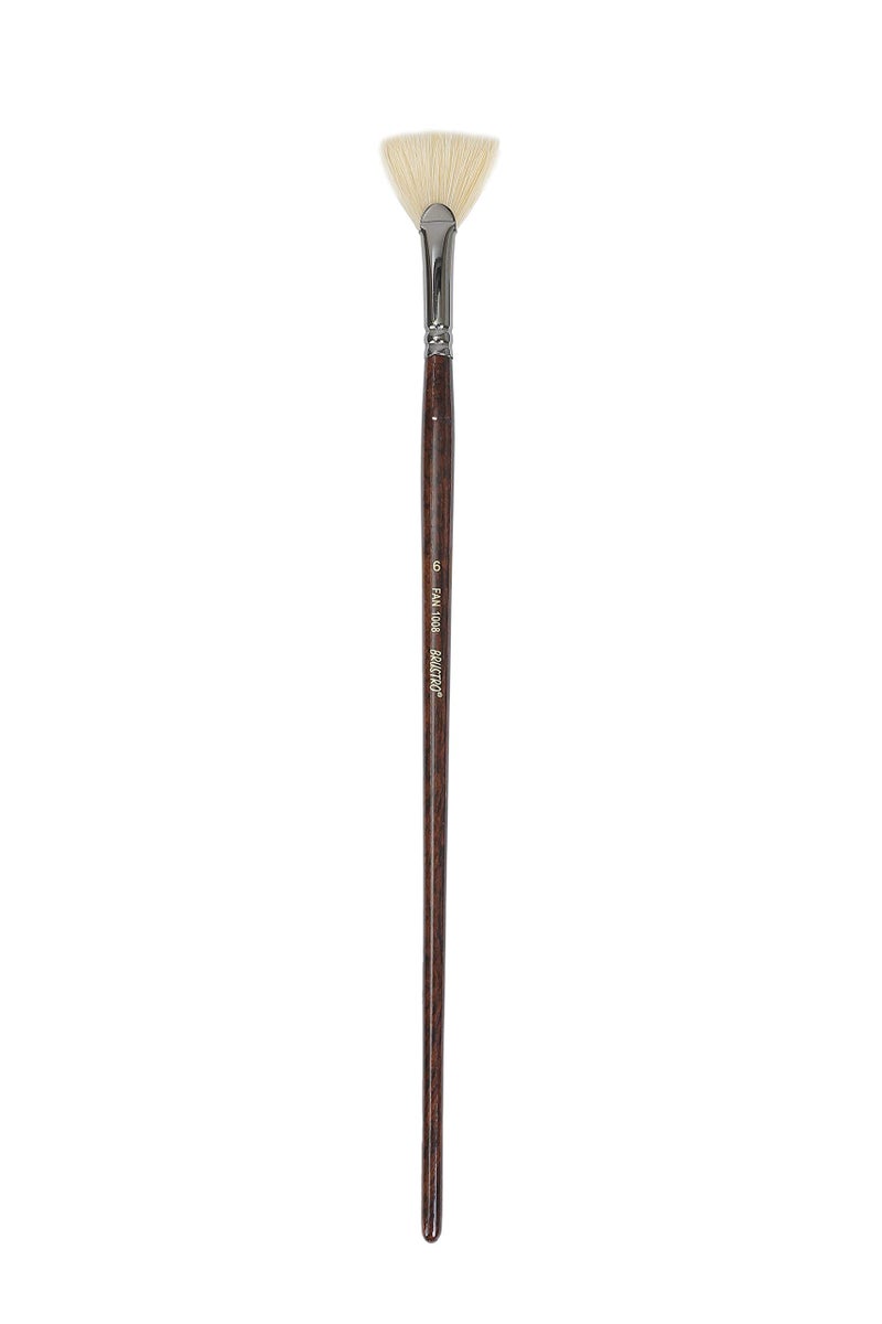 Brustro Artists Bristlewhite Fan Brush Series 1008 - Brush No. 6, Chungking Hog Bristle | Ideal for Oil, Acrylic Painting on Paper, Canvas, Fine Art Students and Professionals - Image 2