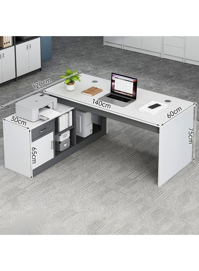 NKX L Shaped Computer Desk with Integrated Bookshelf Study Table for Home Office and Student Bedroom Corner 140 cm - Image 2