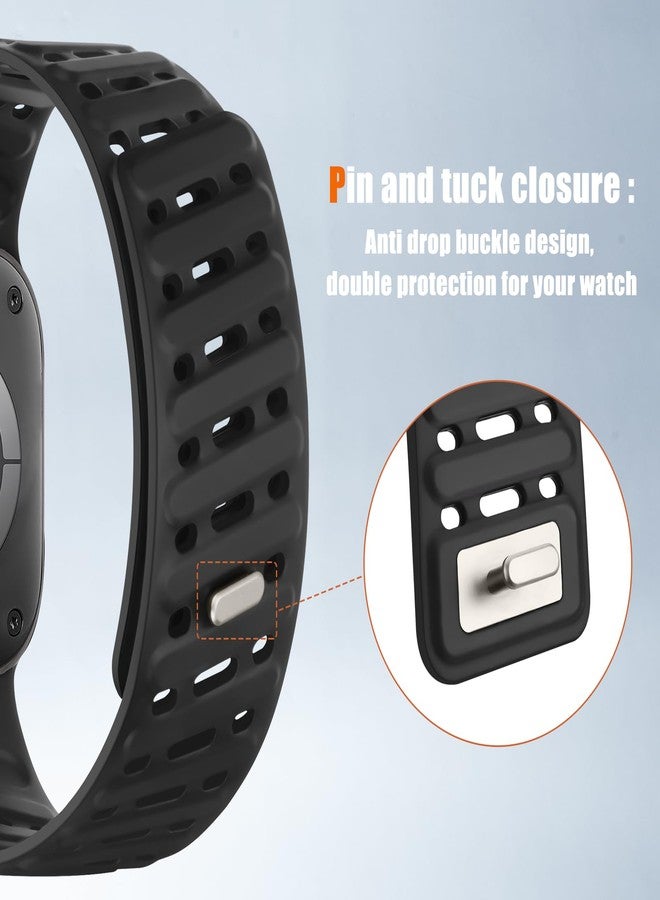 Tasikar Clip Magnetic Bands Compatible with Apple Watch 49mm 46mm 45mm 44mm 42mm Silicone Waterproof Breathable Loop Strap for iWatch Ultra1/2/3 SE Series 11 10 9 8 7 6 5 4 3 2 1, Black - Image 4