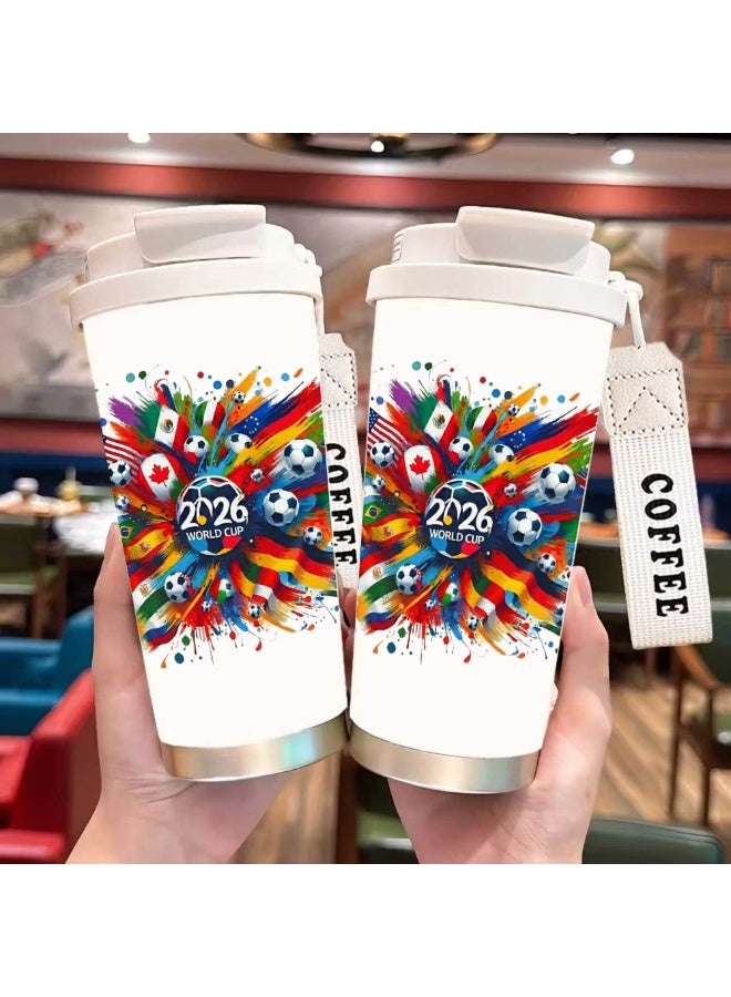 FIFA 520ml World Cup Printed Stainless Steel Insulated Water Bottle Double Wall Vacuum Thermal Flask Leakproof Cup for Hot & Cold Drinks - Image 3