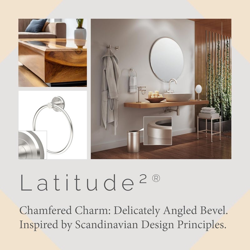 Gatco Latitude II Towel Ring in Satin Nickel - Modern Bathroom Accessory - Image 2