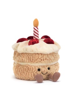Jellycat 12-inch Weighted Plush Cake Pillow - Soft Smiling Birthday Cake Stuffed Animal Toy, Cute Food Plushie Gift for Kids, Girls & Boys (12 Inches)  - Image 1