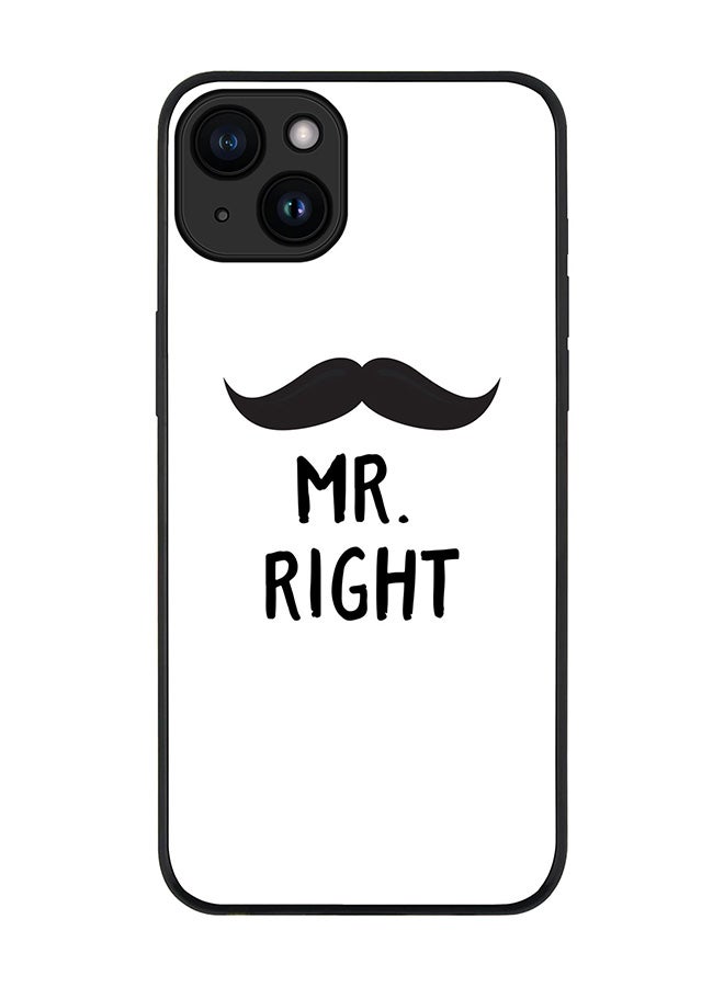 Stylizedd Cover for iPhone 15 Plus Case Rugged Black Slim fit Soft Flexible Anti Drop TPU Gel Thin Protective Phone Cases - Mr. Right - Image 1