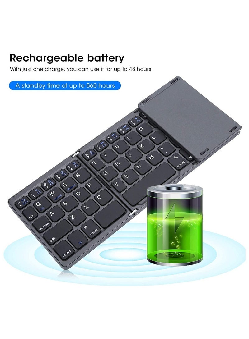 ELTRAZONE Portable USB Charging Wireless Foldable Keyboard, 560 Hours Standby Time Foldable Keyboard, Lightweight for Travel - Image 2