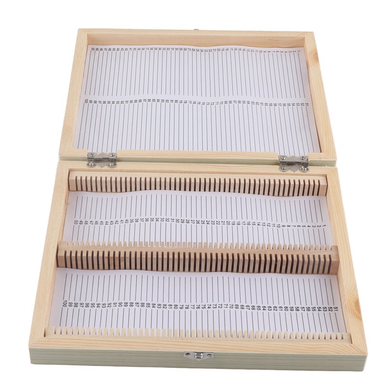 100-Slide Wooden Microscope Slide Storage Box - Natural Breathable Wood Structure - Fine Workmanship for Laboratory Slide Preservation - Image 3