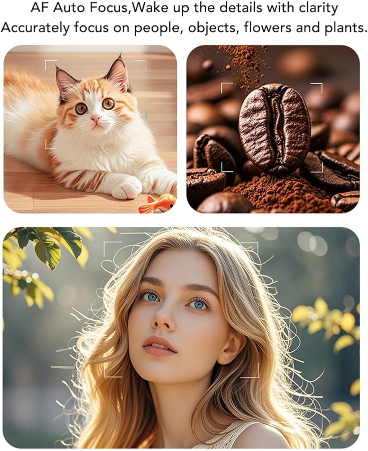 Vbestlife كاميرا رقمية 4K بدقة 48 ميجابكسل مع تركيز تلقائي، كاميرا فلوج بعدستين مزدوجة بتكبير 18X، كاميرا مدمجة للتصوير الفوري للمراهقين والمبتدئين باللون الأسود - Image 4