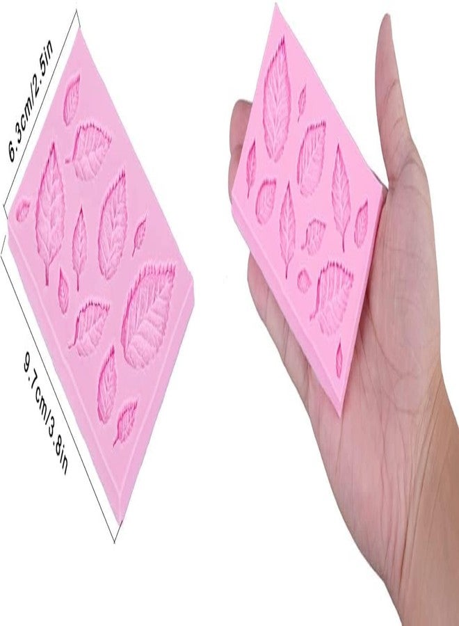 Dwuww 3Pcs 3D Small Leaf Molds Silicone for Sugar Paste, Chocolate, Fondant, Butter, Resin, Polymer Clay, Wax, Soap, Crafting Projects and Cake Decoration Clay Molds - Image 4