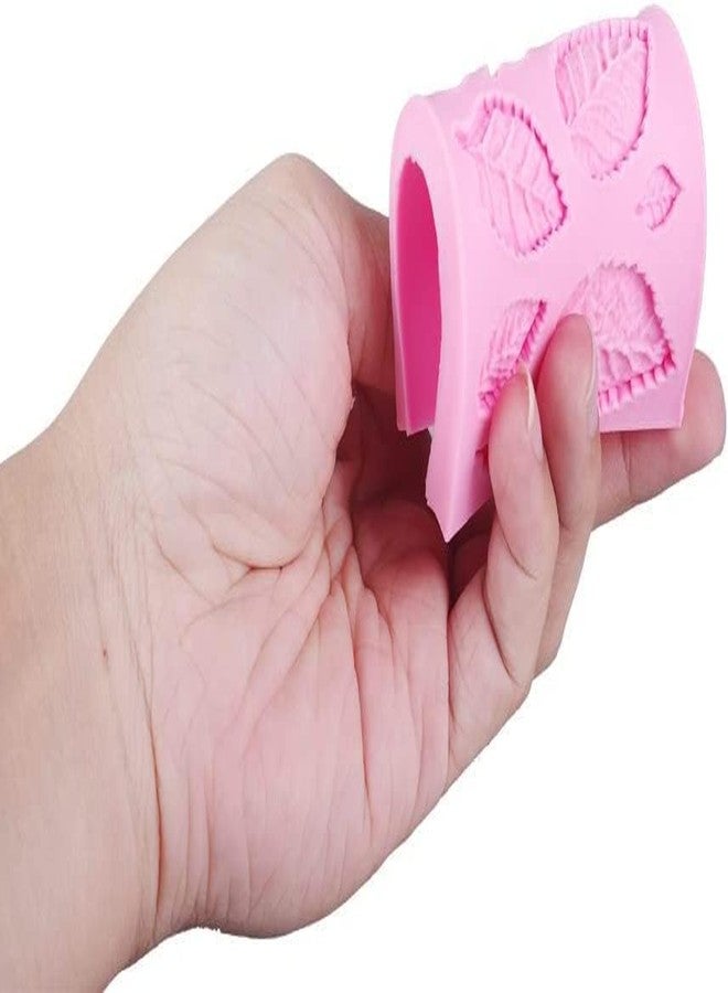 Dwuww 3Pcs 3D Small Leaf Molds Silicone for Sugar Paste, Chocolate, Fondant, Butter, Resin, Polymer Clay, Wax, Soap, Crafting Projects and Cake Decoration Clay Molds - Image 3