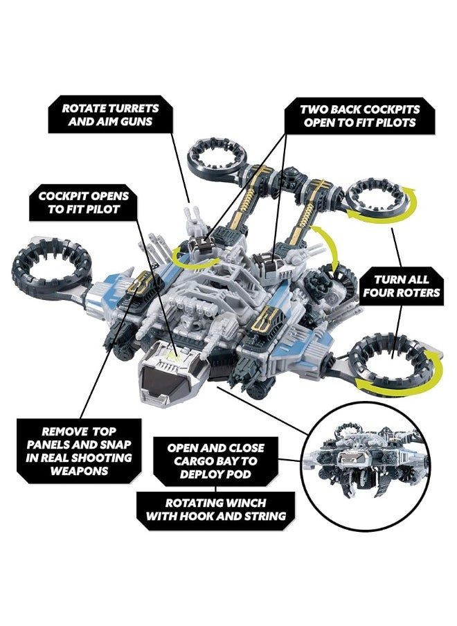 â€” Trident ST-33 Gunship â€” Building Construction Toy for Custom Building and Battle Play â€” for Ages 8+