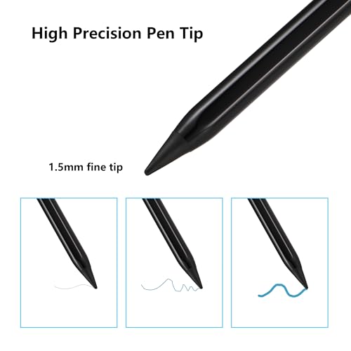 Waiktyne Stylus Pen for iPad A16 11th 10th 9th 8th 7th 6th Generation, iPad Pro 12.9 11 13 inch M4, iPad Air M3 M2 5th 4th 3rd Gen, iPad Mini A17 Pro 7 6 5, for Apple Pencil Pro 1st 2nd Gen Alternative (Black) - Image 5