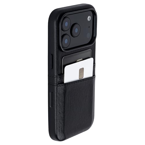 Dockem Card Case for iPhone 17 Pro with Magnetic Mounting Plate Camera Control Button Wallet with 2 Holder Slots M2 Exec Premium Synthetic Leather Black - Image 1