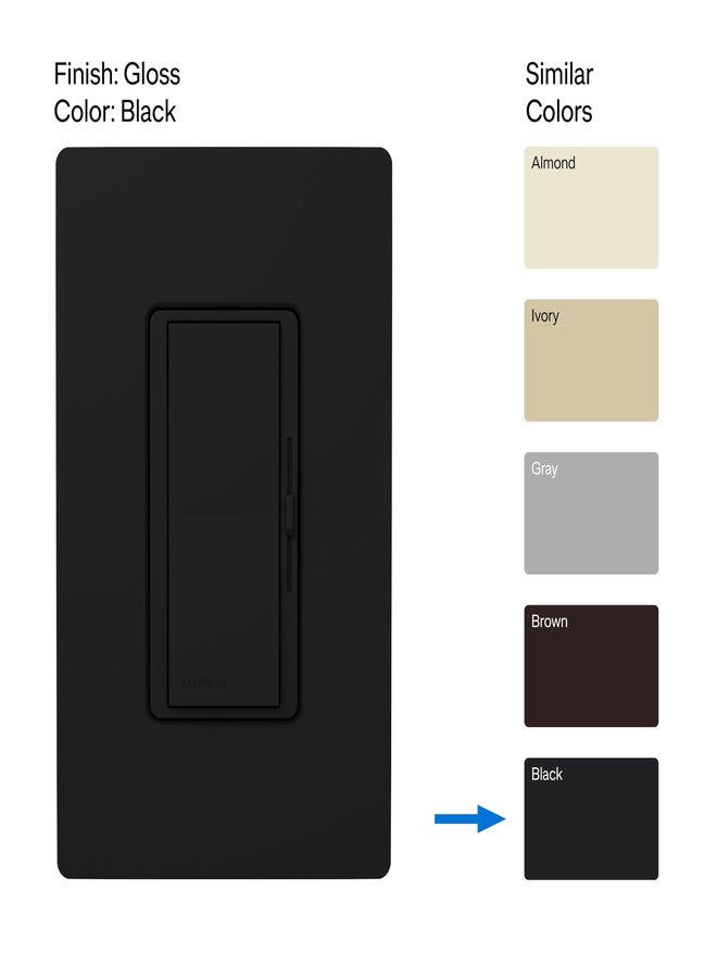لوترون مفتاح تعتيم LED+ من لترون DVCL-153P-BL، عبوة واحدة، أسود - Image 2