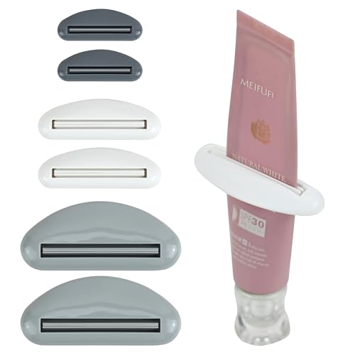 EIKS 6 Sets Tube Squeezer Clip for Toothpaste, Hand Cream, Paint Tube, Cosmetics, Easy Press & Reduces Waste - Image 1