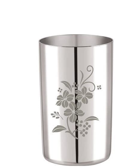Neelam Stainless Steel 7, 22 Gauge Lazer Etching Amrapali Glass, 400 ml, Set of 4, Elegant and Durable Drinking Glass for Water, Juices, and Beverages, Ideal for Daily Use, Parties, Easy to Clean - Image 2