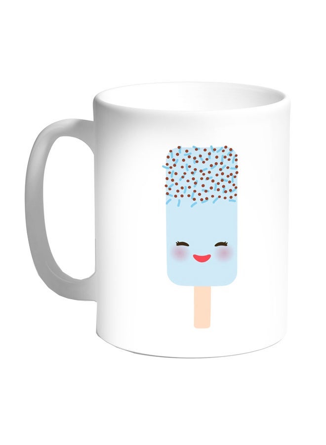 Cartoon Ice Cream Printed Coffee Mug Blue/White/Red 11ounce