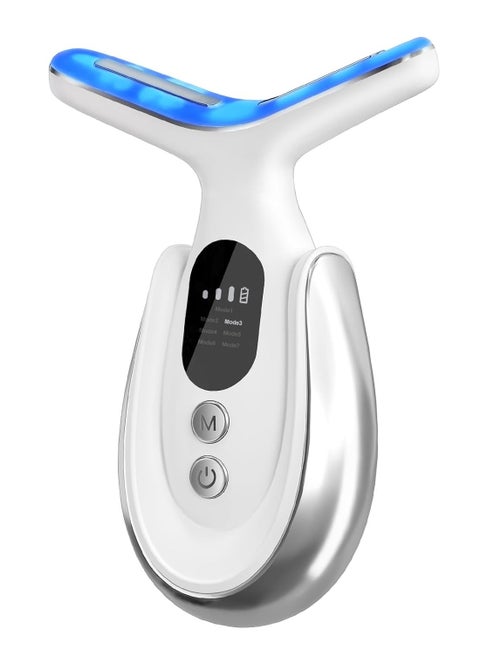 Neck Face Massager, 7-in-1 Portable Facial Massager for Enhanced Face, Neck and Shoulder Care with Vibrating and Warming Function