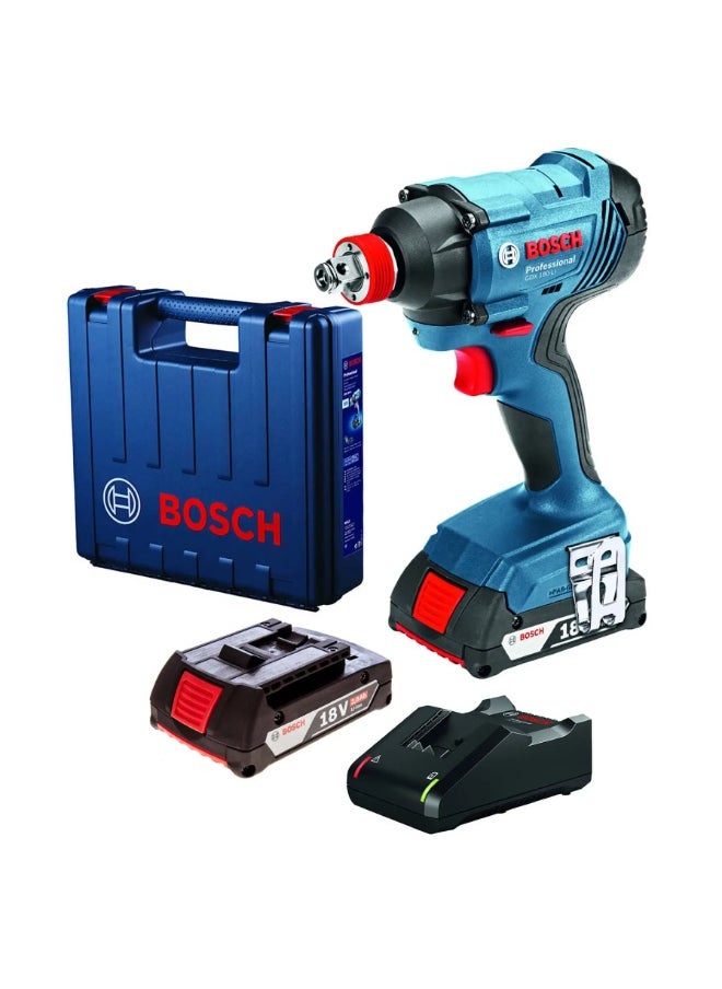BOSCH The Bosch Professional Cordless Impact Driver/Wrench W/Batteries, GDX 180-LI is a powerful and reliable tool ideal for a wide variety of professional & DIY applications  - Image 1