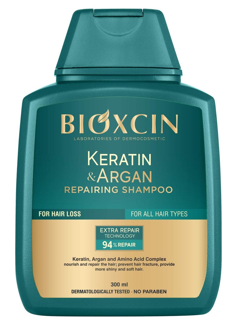 BIOXCIN Keratin & Argan Repairing Shampoo 300ml  - Image 1