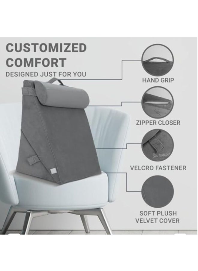 Orthopedic 12-in-1 Convertible Wedge Pillow with Headrest, Gel Memory Foam Support Cushion for Reading, Sitting, Back and Leg Support, Washable Cover - Image 2