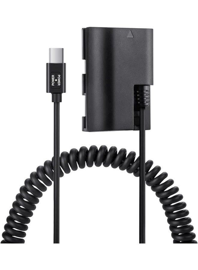 TUNKE Camera Dummy Battery Type-C to LP-E6NH, for Canon R5, R5 C, R6, R7, R, 5D II/III/IV, 6D, 6D II, 7D, 7D II, 60D, 60Da, 70D, 80D, 90D, XC10, XC15, 5DS, 5DS R Cameras - Image 1