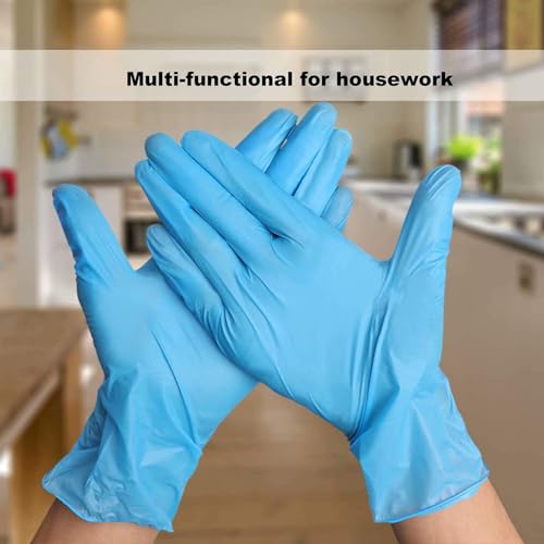 COYACOOL Disposable Gloves Medium, Nitrile and Vinyl Blend Material Gloves, Latex Free, 4 Mil,100 Pc. Food Grade Glove for Cleaning, Food Prep, Hair Dye, Tattoo, Blue - Image 3