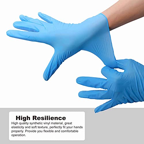 COYACOOL Disposable Gloves Medium, Nitrile and Vinyl Blend Material Gloves, Latex Free, 4 Mil,100 Pc. Food Grade Glove for Cleaning, Food Prep, Hair Dye, Tattoo, Blue - Image 2