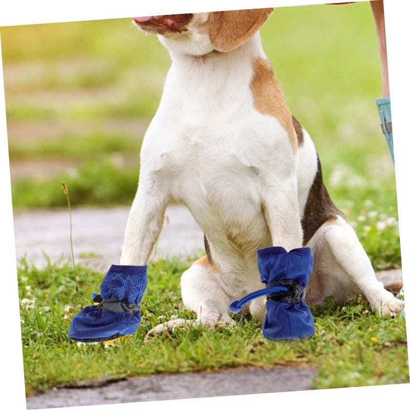 Totority 3pcs Pet Rain Boots Durable Dog Shoes All Weather Red Black Blue Easy Wear Non Slip Design Size L - Image 4