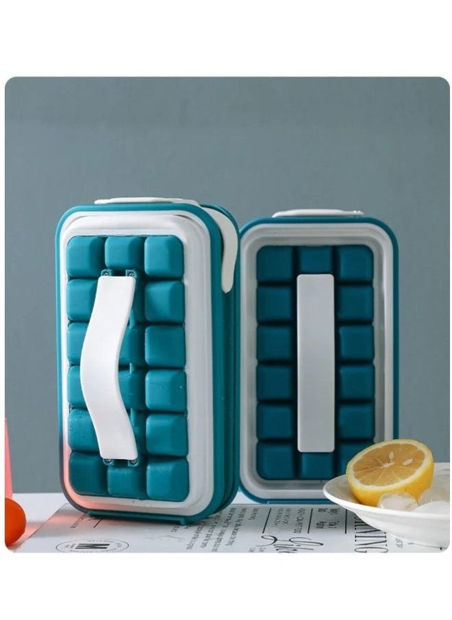 Generic - Portable Silicone Ice Cube Bin With Storage For Freezer, Easy Push And Pop Out Ice Cube Maker Mold - Image 1