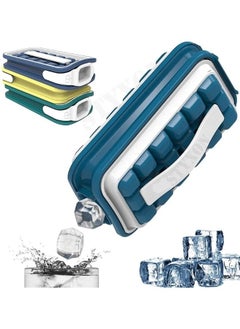 Portable Silicone Ice Cube Bin With Storage For Freezer, Easy Push And Pop Out Ice Cube Maker Mold