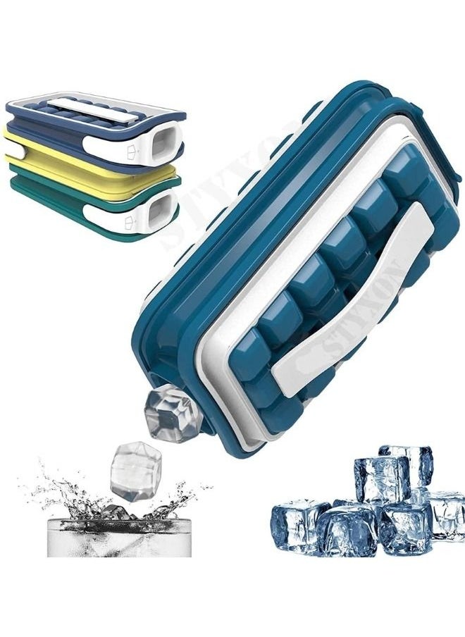 Generic - Portable Silicone Ice Cube Bin With Storage For Freezer, Easy Push And Pop Out Ice Cube Maker Mold - Image 1