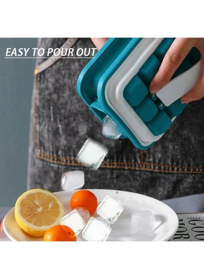 Generic - Portable Silicone Ice Cube Bin With Storage For Freezer, Easy Push And Pop Out Ice Cube Maker Mold - Image 1