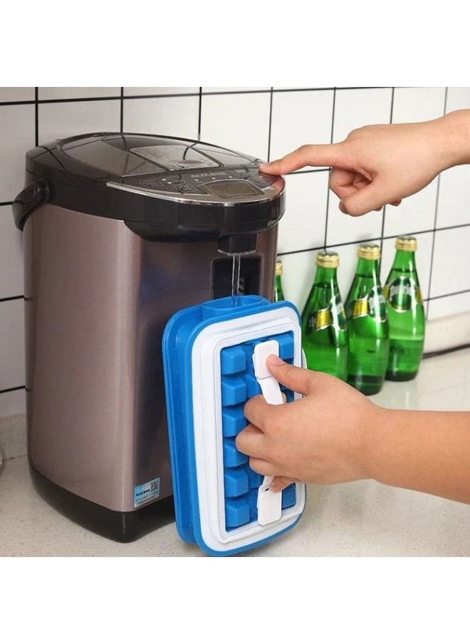 Generic - Portable Silicone Ice Cube Bin With Storage For Freezer, Easy Push And Pop Out Ice Cube Maker Mold - Image 1