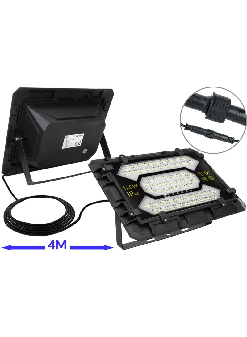 كشاف LED شمسي مقاوم للماء بقدرة 120 واط بمعيار IP65 مع جهاز تحكم عن بعد - Image 5