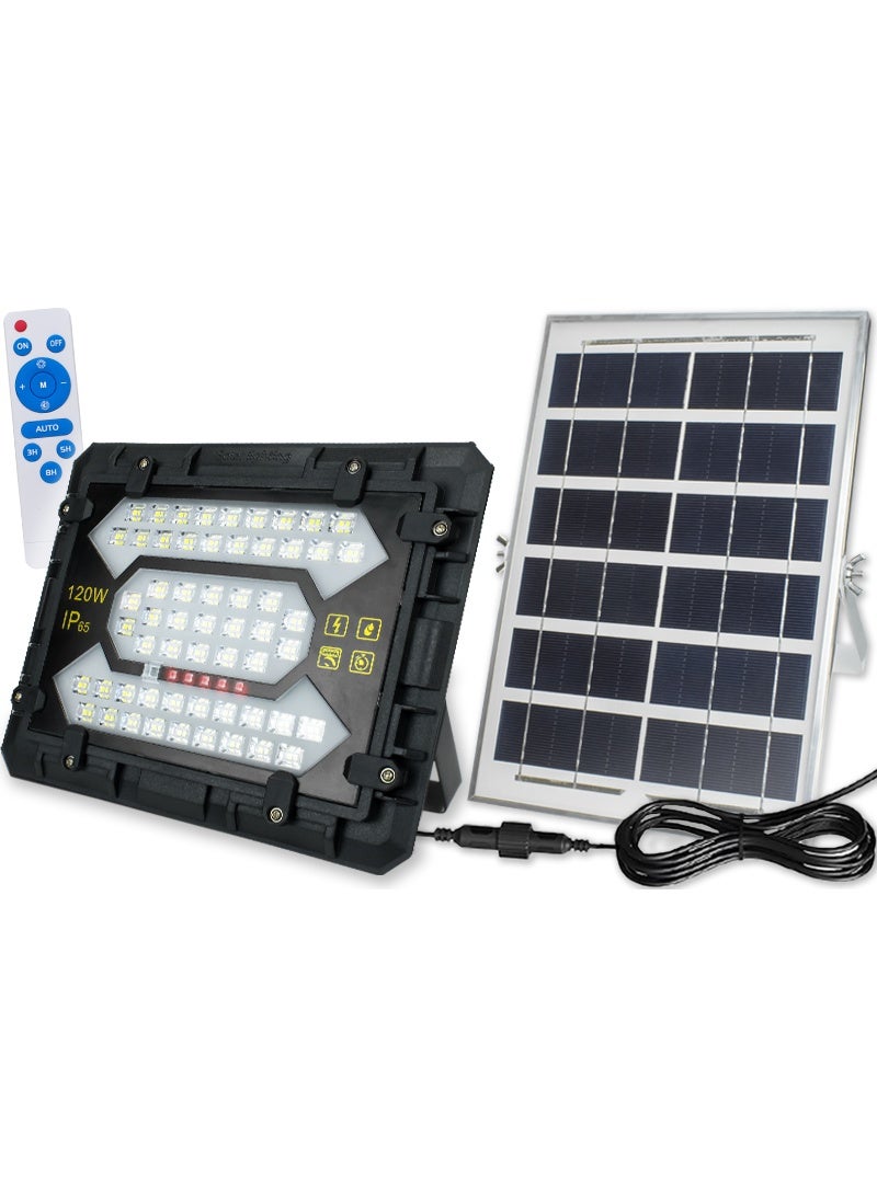كشاف LED شمسي مقاوم للماء بقدرة 120 واط بمعيار IP65 مع جهاز تحكم عن بعد - Image 2