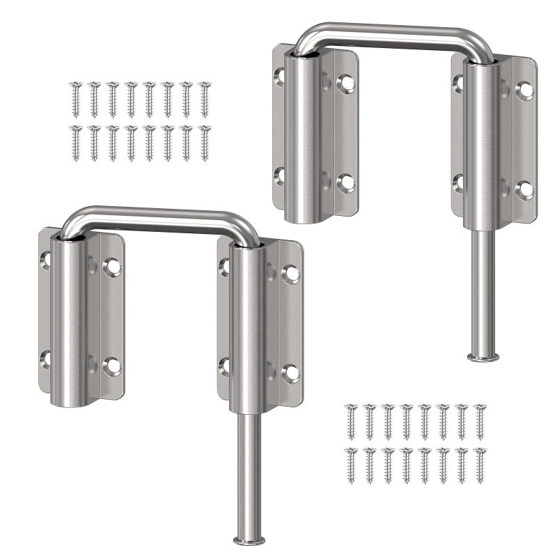 YogePote Upgraded Sliding Door Loop Lock 238 UShaped MultiAngle Lock for 90180 Degree Sliding Barn Door Fence Window Closet Wardrobe Aluminum Alloy Security Gate Latches Silver2PCS - Image 2