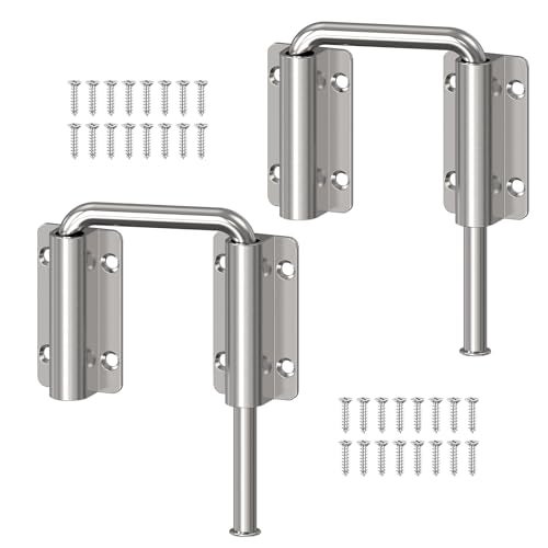 YogePote Upgraded Sliding Door Loop Lock 238 UShaped MultiAngle Lock for 90180 Degree Sliding Barn Door Fence Window Closet Wardrobe Aluminum Alloy Security Gate Latches Silver2PCS - Image 1