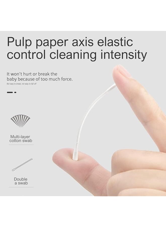 erorex 200Pcs Baby Cotton Swabs Ear Cleaners Biodegradable Baby Cotton Buds Kids Safety Swabs Made Of Safe  - Image 3