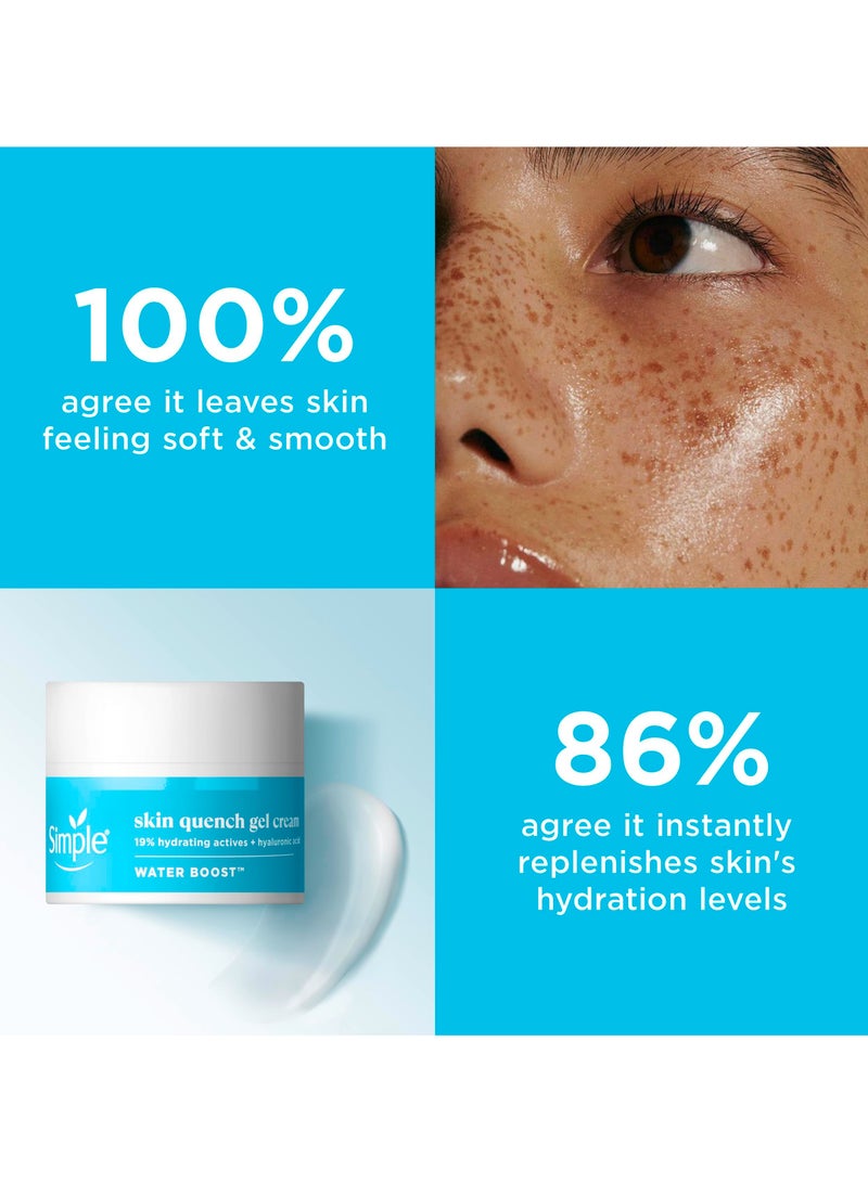 simple Water Boost Skin Quench Gel Face Cream with 19% Hydrating Actives and Hyaluronic Acid Moisturiser For Dry Skin 50ml - Image 3
