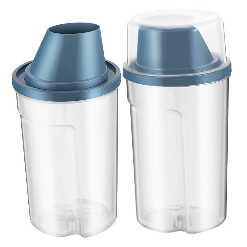 2pcs Airtight Pet Food Storage Containers Clear with Grip Groove Preserve Freshness - Image 2