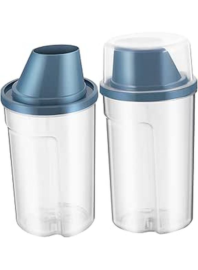 2pcs Airtight Pet Food Storage Containers Clear with Grip Groove Preserve Freshness - Image 1