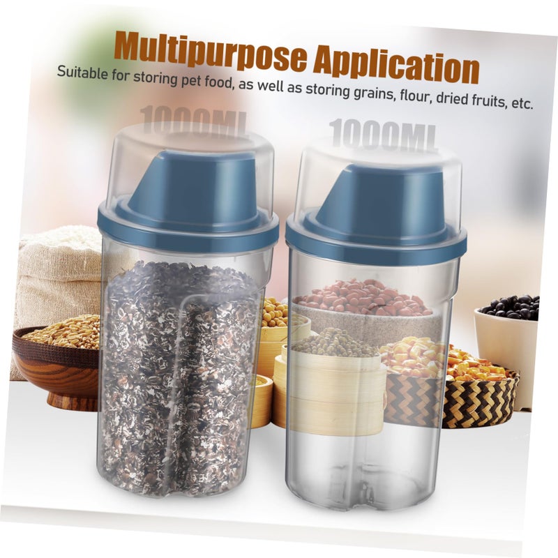 2pcs Airtight Pet Food Storage Containers Clear with Grip Groove Preserve Freshness - Image 4
