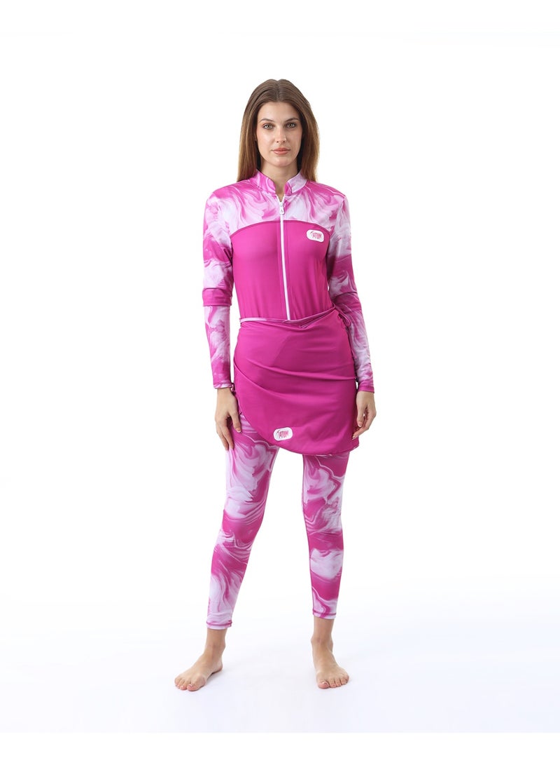 أتوم Aqua Bloom Pink Swimsuit Set - Image 1