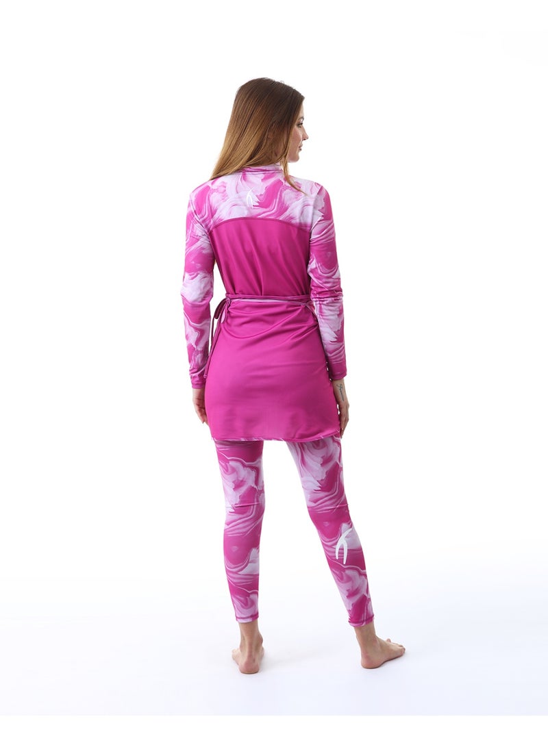 أتوم Aqua Bloom Pink Swimsuit Set - Image 2