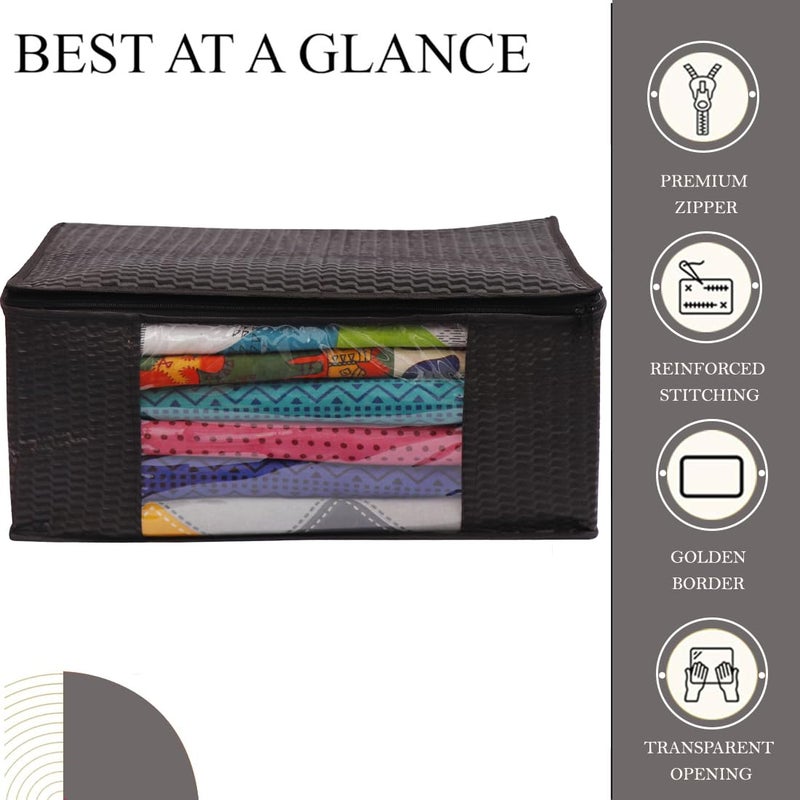 AI ANKIT INTERNATIONAL Shaping Fabric Garment Cover - Non-Woven 90 GSM with Transparent Window & Double Metal Zipper - Pack of 6 - Image 4