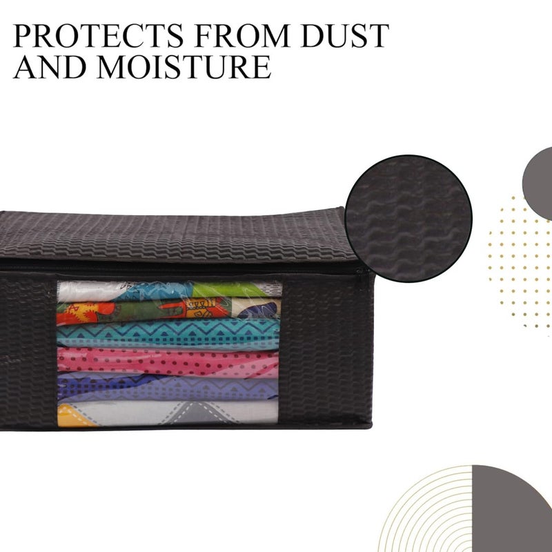 AI ANKIT INTERNATIONAL Shaping Fabric Garment Cover - Non-Woven 90 GSM with Transparent Window & Double Metal Zipper - Pack of 6 - Image 3