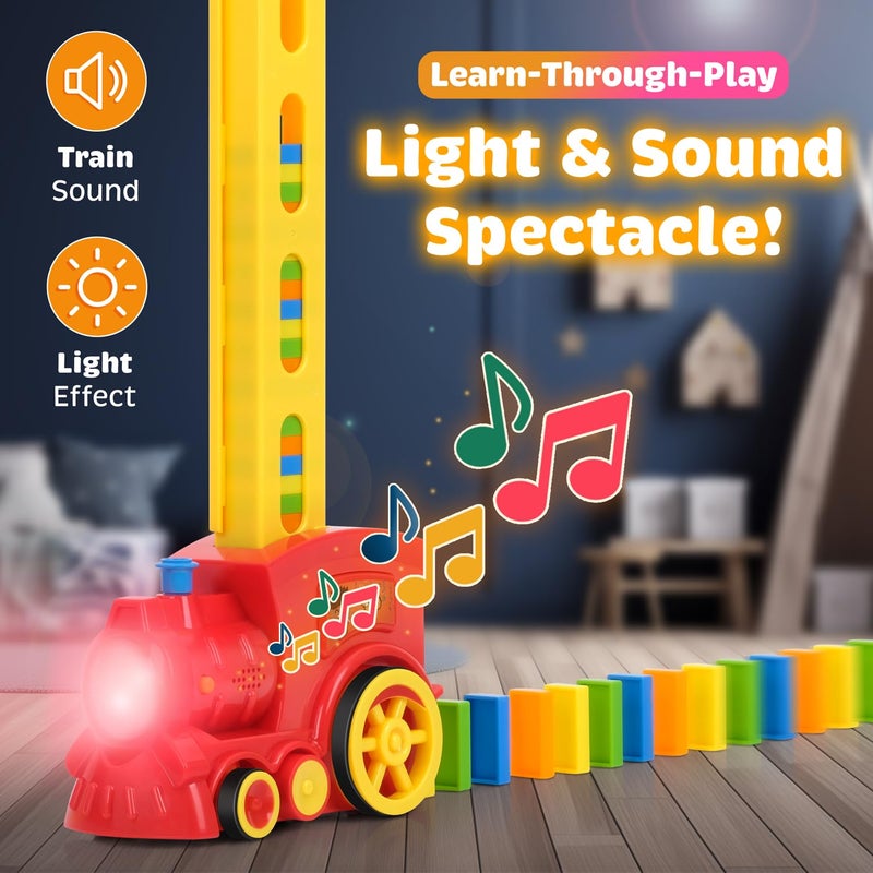 Atlasonix Domino Train  Domino Train for Kids  Dominos for Kids  Automatic Domino Laying Toy Set Mega Pack 300 220160 Blocks with Colorful Dominos  Montessori STEM Toy - Image 3