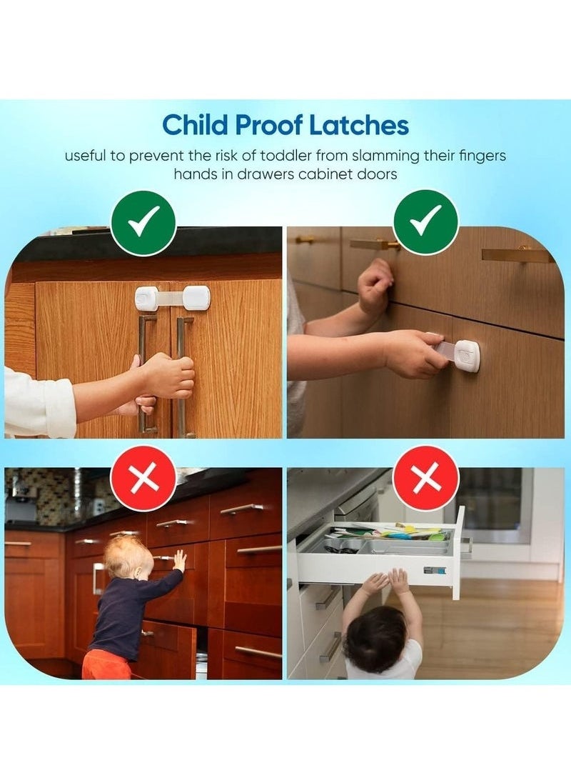 Gonice Child Safety Latches (6-Pack) | Cabinet Locks Baby Proofing| Baby Proofing set Strong and adjustable child locks suitable to lock door, fridge, toilet seat, cabinet, drawer, window, and oven  - Image 3
