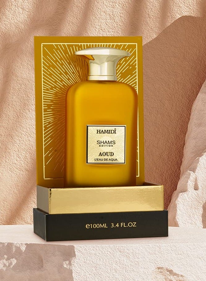 HAMIDI عطر حميدي شمس إيديشن عود ل'eau دي أكوا للرجال والنساء 100 مل، عطر مائي، يدوم طويلاً - Image 4
