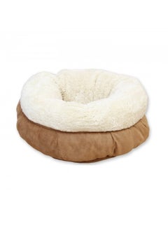 all for paws Lambswool Donut Cat Bed Tan 